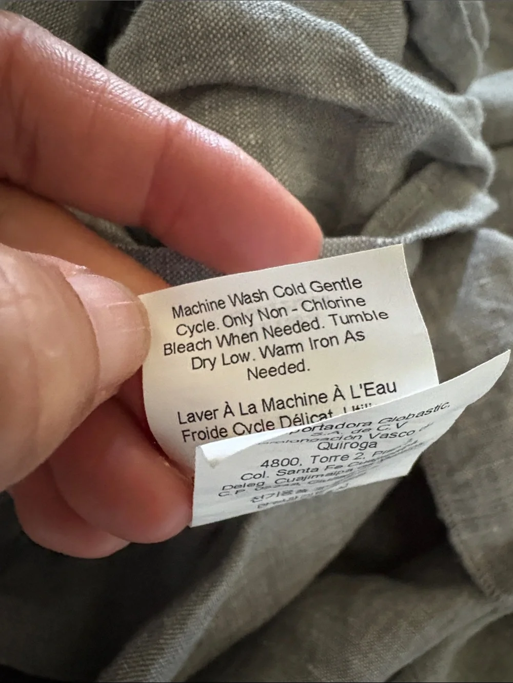 EUC Pottery Barn Gray Belgian Flax Ruffle Linen Duvet Tein